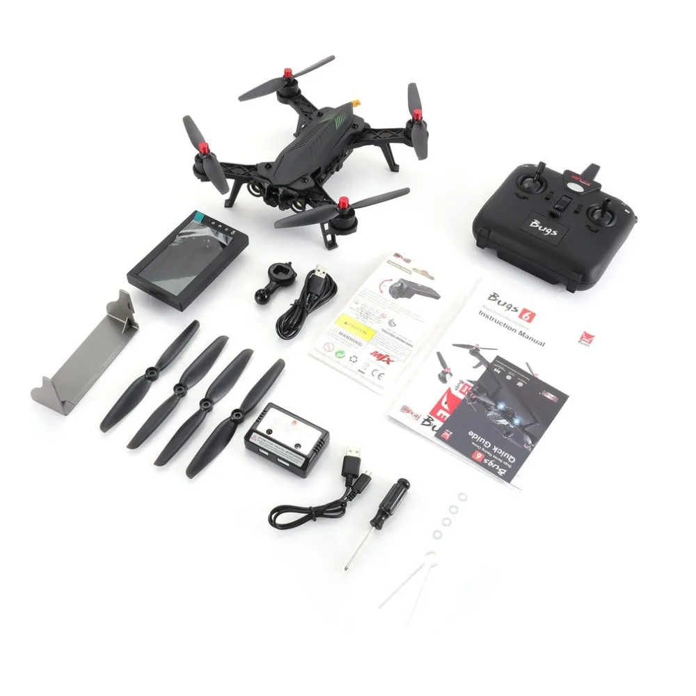 MJX Bugs 6 B6 2 4 ГГц 4CH оси гироскопа RTF Дрон вертолет с HD 720 P 5 8G FPV Камера и 3 &quotЖК дисплей