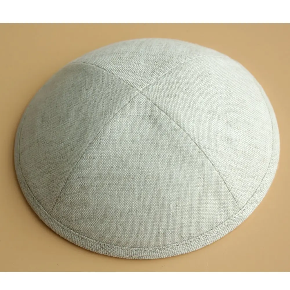 Бежевый льняной киппот еврейский Yarmulke Kippah kippot 17 см колпачки черепа для