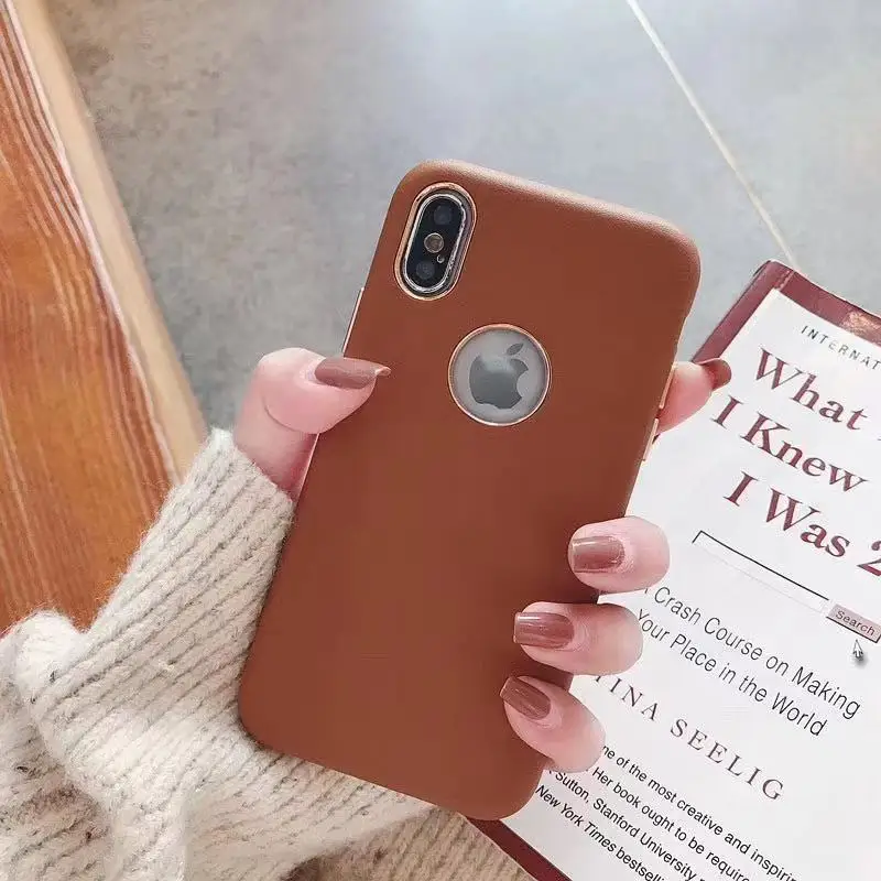 Luxury Business Leather Phone Cases For iPhone 6 6s 7 8 Plus X XS XR MAX Have LOGO Hole Back Half-wrapped Retro Cover Case Coque |