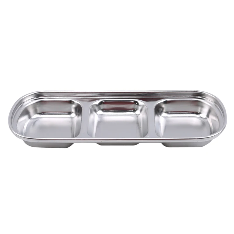 Нержавеющая сталь 3 решетки травяной соевый соус уксус блюдо закуска тарелка