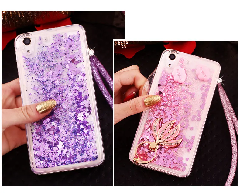 For Huawei Nova 3&amp 3i Case Silicone Liquid Glitter Soft TPU with Flower Finger Ring&ampHang Strap case P Smart Plus |