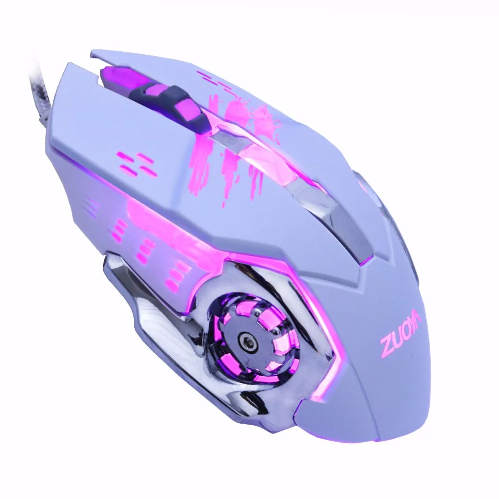 ZUOYA игровая мышь мыши 3200 точек/дюйм Регулируемая светодиодная оптическая Mause