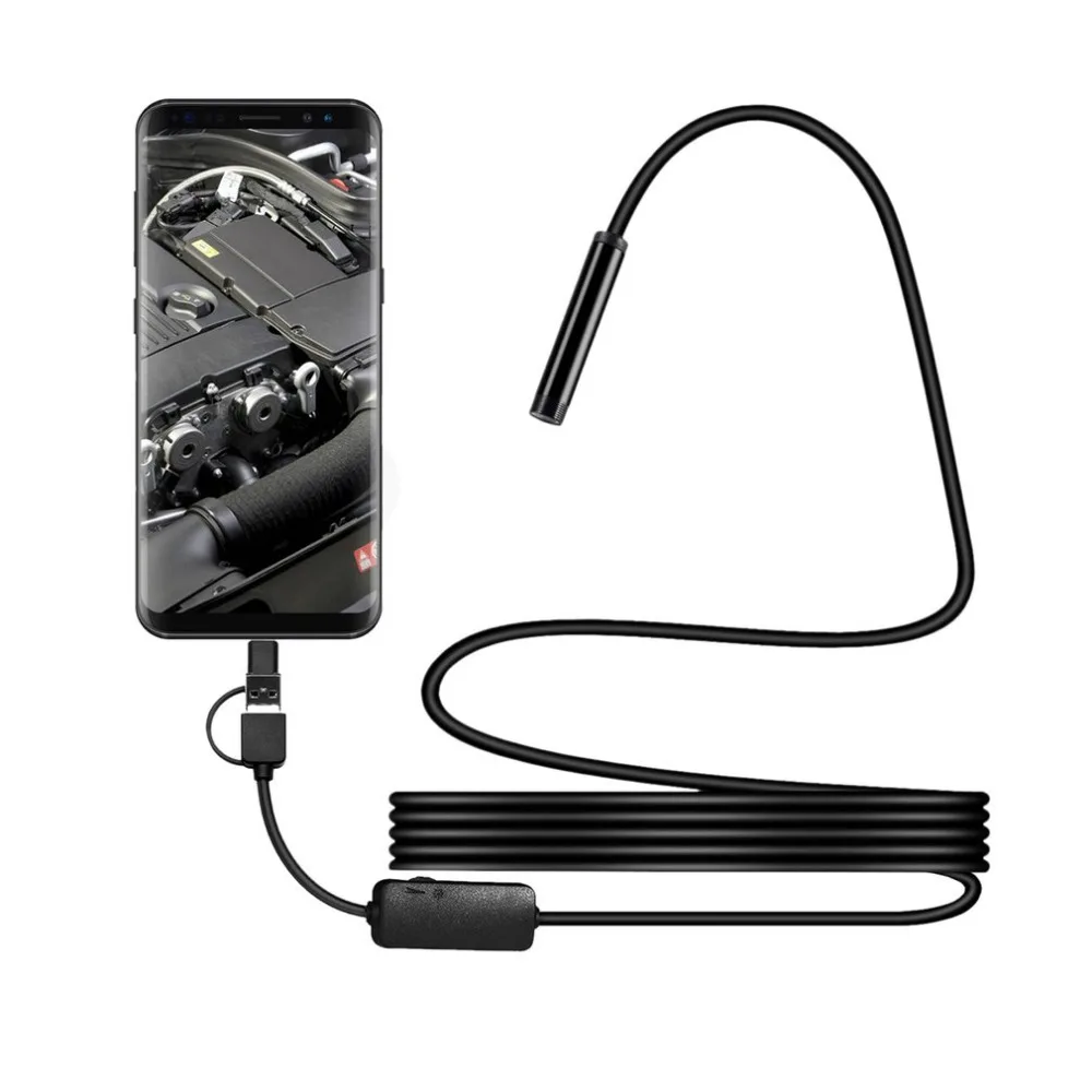Водонепроницаемый Бороскоп-камера 1200P IP68 Android 8 мм Micro USB Type-c 3-в-1 | Безопасность и