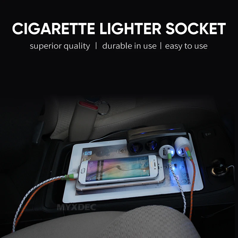 Авто розетка для автомобильного прикуривателя зарядное устройство 12 V/24 V 4 Way Splitter зарядное устройство Plug адаптер питания для iphone/samsung