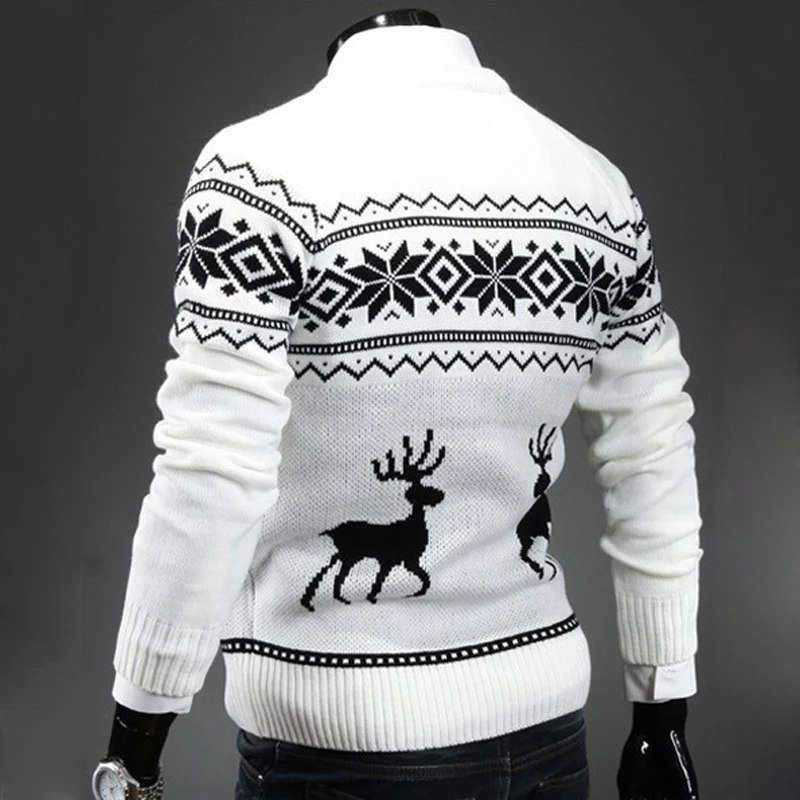 Deer Christmas Sweaters for Man O Neck Casual Pullover Male Sweater Men Jumper Mens Knitwear Sueter Slim Top Winter Sweters