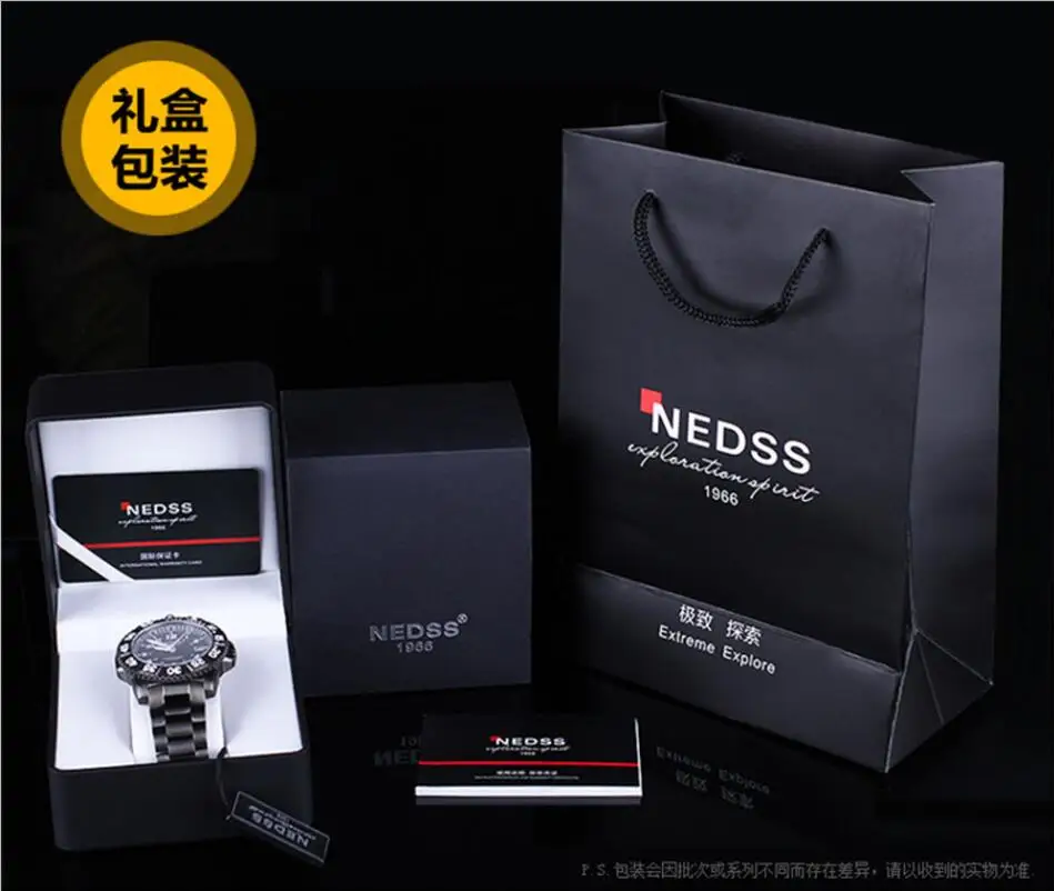 Часы ведущей марки NEDSS Swiss H3 с Тритием часы Citizen автоматическим механизмом