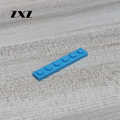 50 шт./лот детская учебно-развлекательная игрушечная тарелка 1x6 Короткие пластиковые кирпичи совместимый с лего части пластины 3666 - Цвет: Light Blue