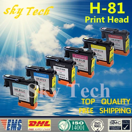 Один комплект 6 реконструированных печатных головок для HP81 принтера Hp DesignJet 5000