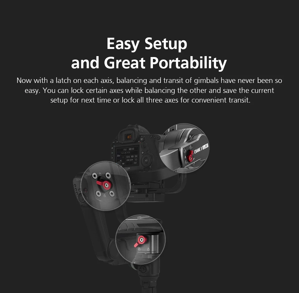 Zhiyun кран 3 лабораторный кран 2 Обновление версии 3-осевой карданный стабилизатор для DSLR камер, 1080 P Full HD Беспроводная передача изображения