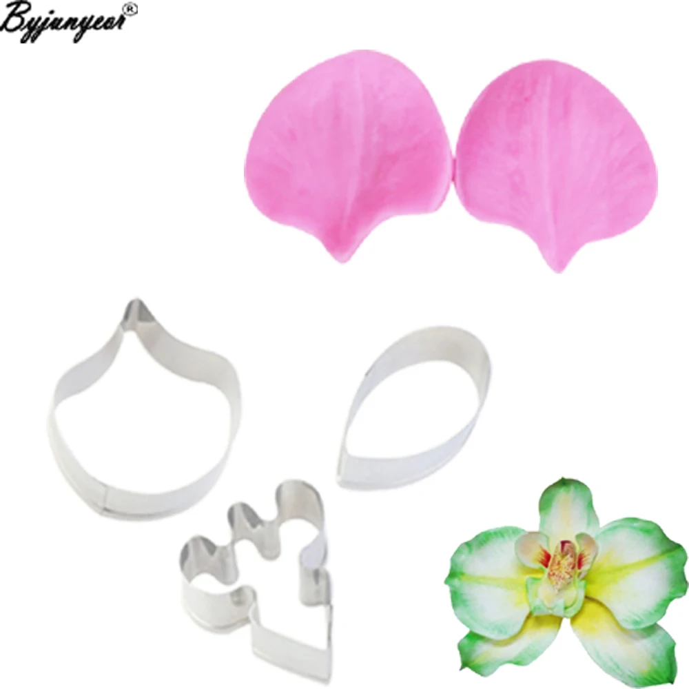 Двойная силиконовая форма для цветов Gumpaste Phalaenopsis Orchid лепестков бабочки