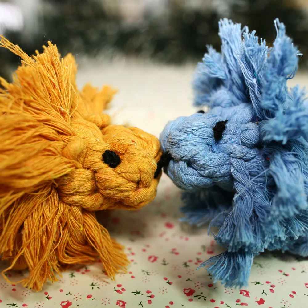 Оптовая продажа высокого качества лев собака игрушка хлопковая веревка на