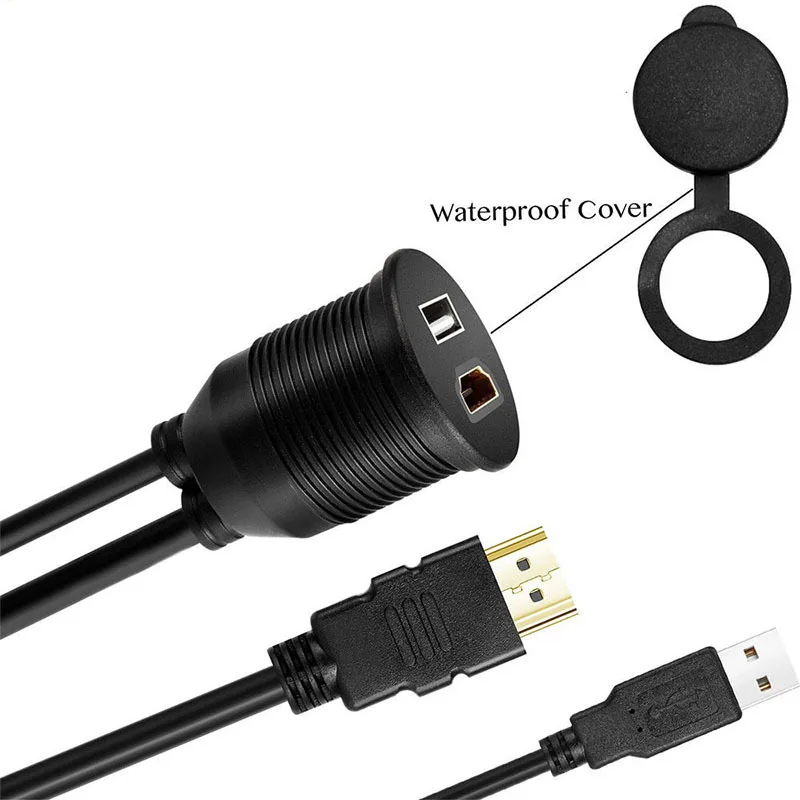 USB 2 0 и HDMI к + AUX расширение приборной панели водонепроницаемый автомобильный