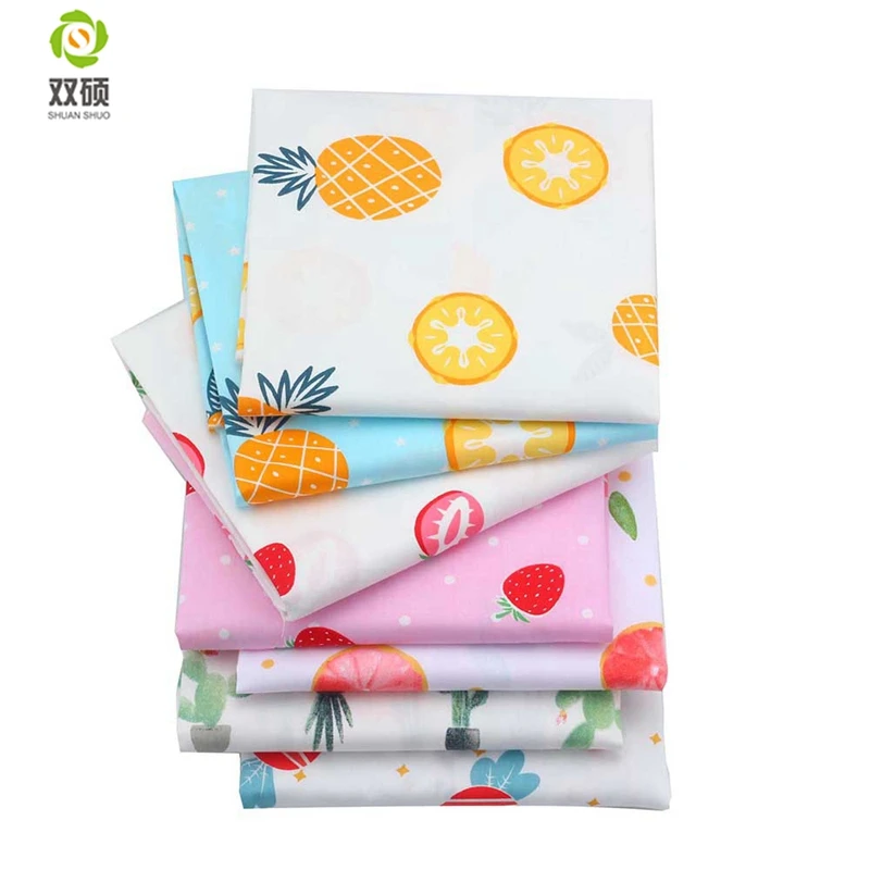 

Shuanshuo New Fruit Series Cotton Patchwork Fabric Fat Quarter Bundles Fabric For Sewing Doll Cloths 40*50cm 7pcs/lot