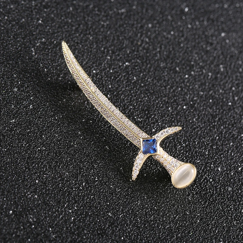 Новинка 2020 модные аксессуары брошь золотого и серебряного цвета с длинным ножом