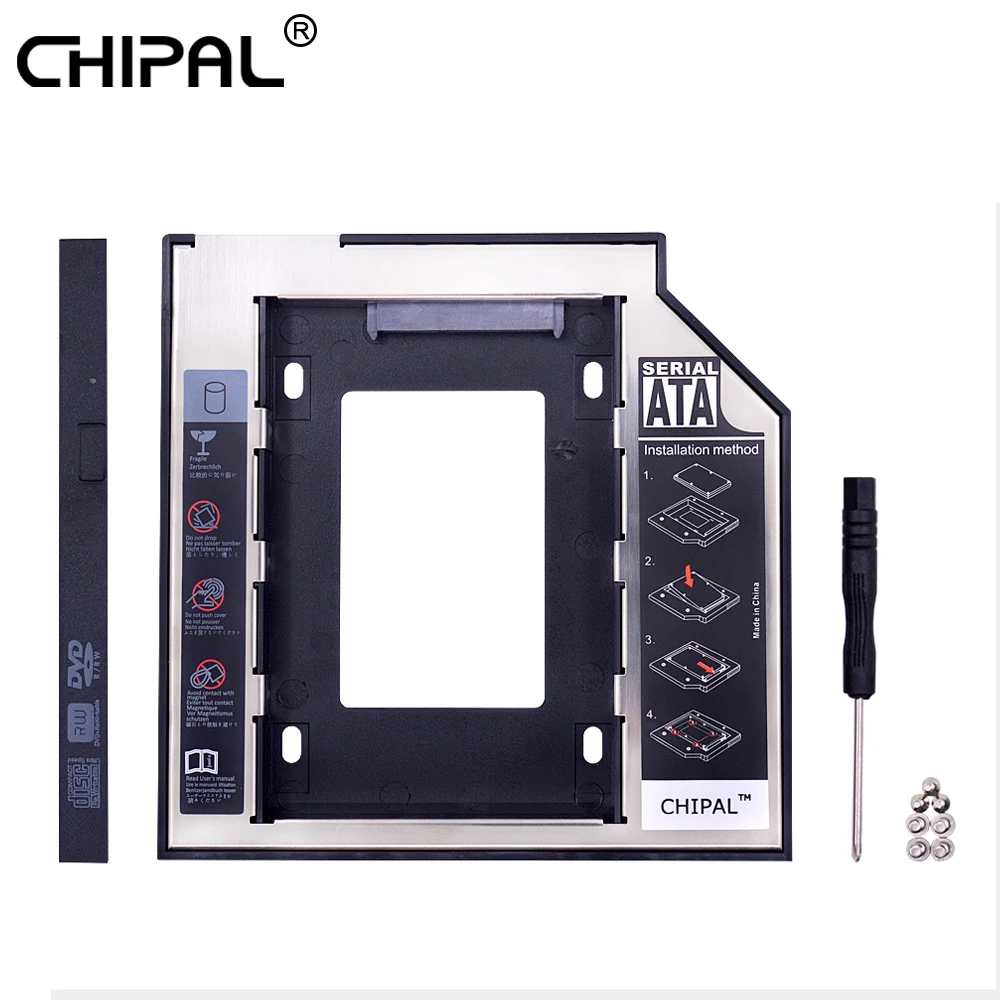 CHIPAL Универсальный 2nd HDD Caddy 9,5 мм SATA 3,0 светодиодный для 2,5 дюймов SSD чехол Корпус жесткого диска для ноутбука CD корпус для ноутбука DVD ROM optibay