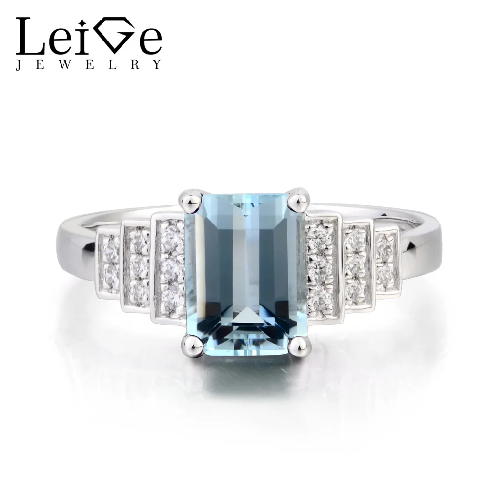 Женское кольцо из серебра 925 пробы с изумрудом|925 sterling gemstone rings|gemstone jewelrynatural aquamarine