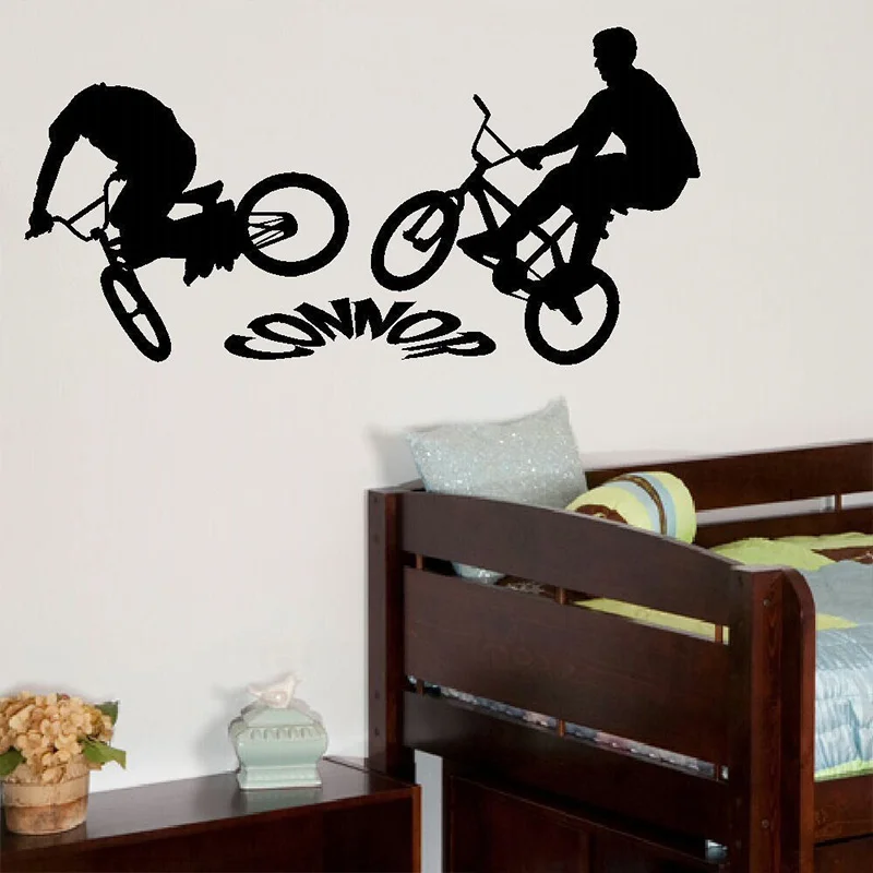 Индивидуальная Настенная Наклейка BMX BIKE для большой детской спальни графическая