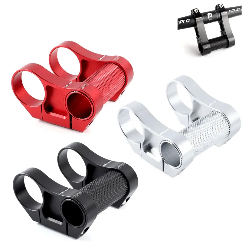 

Bicycle Double Stem 25.4mm 31.8mm Folding Bike Mountain Bike Handlebar Adapter Aluminum Alloy Stem Bicycle Part Black/Red/Silver