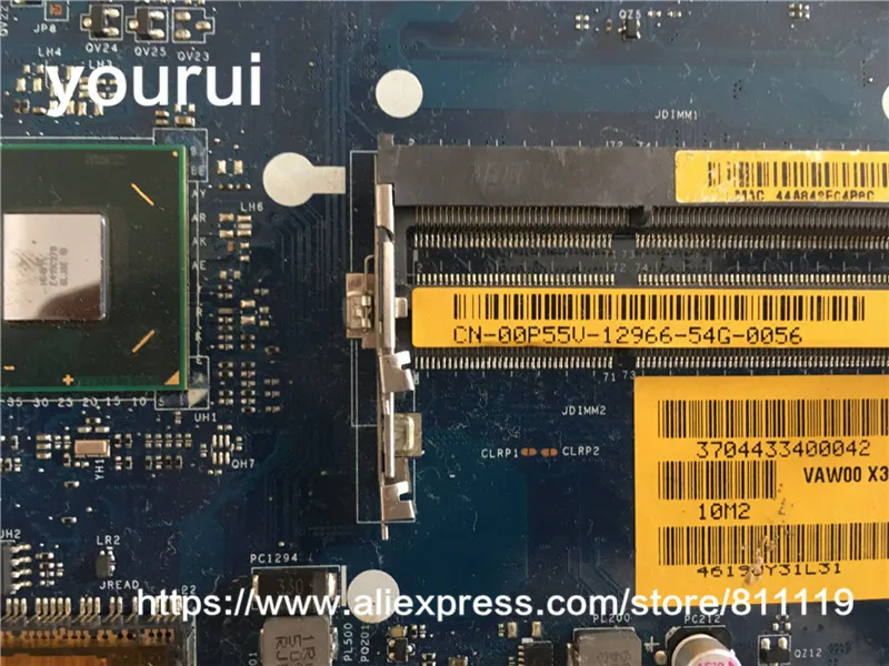 Yourui для DELL 15R 3521 5521 материнской SR0XG i7-3537u VAW01 LA-9101P CN-00P55V 00P55V 0P55V HM76 100% тестирование