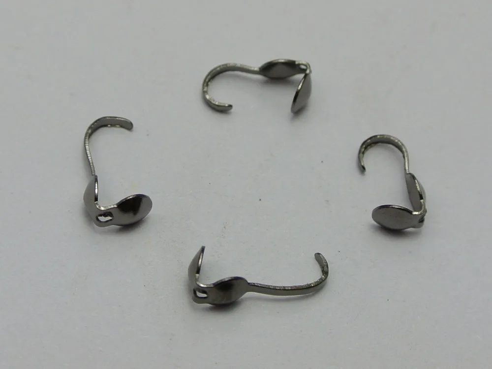 

500 Gunmetal Tone Charlotte End Crimps Beads Tips 4mm Bottom Clamp-on