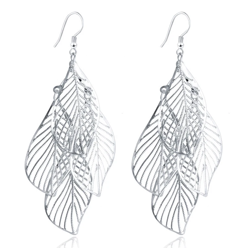 CHENFAN trendy style simple hollow multi-layer leaves tassel long earrings 2020 jwelry women's jewelry gold for women | Украшения и