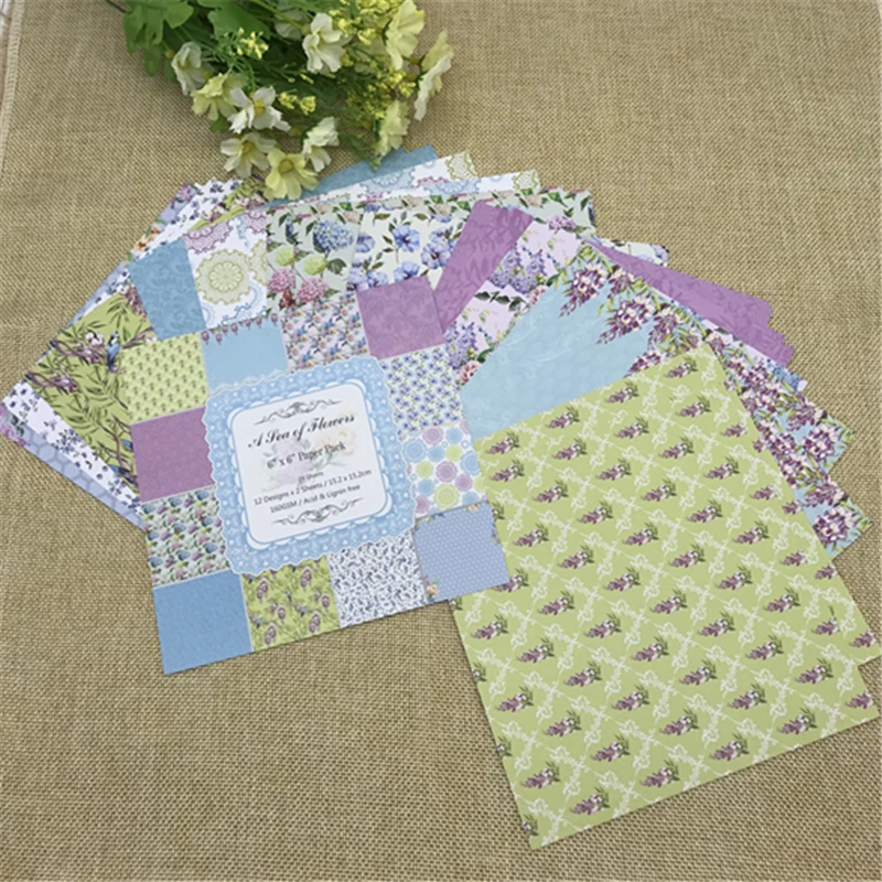 24 листа новые цветы оригами художественная бумага для фона карты Скрапбукинг