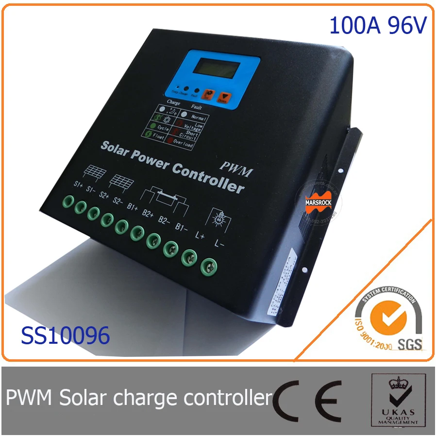 

100A 96V PWM Solar Charge Controller with LED&LCD Display, Auto-Identification Voltage, MCU design with excellent performance