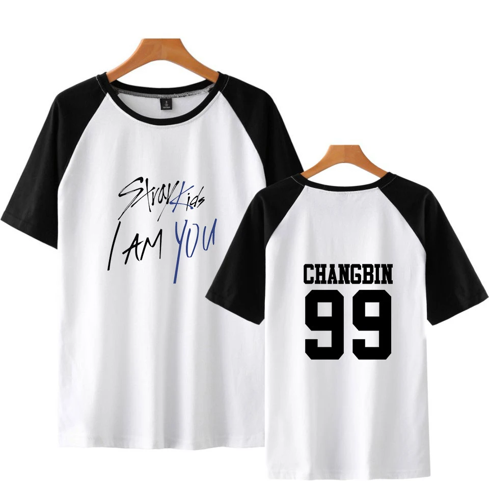 Модные летние футболки реглан Stray Kids I Am You Высококачественные мягкие Топы с