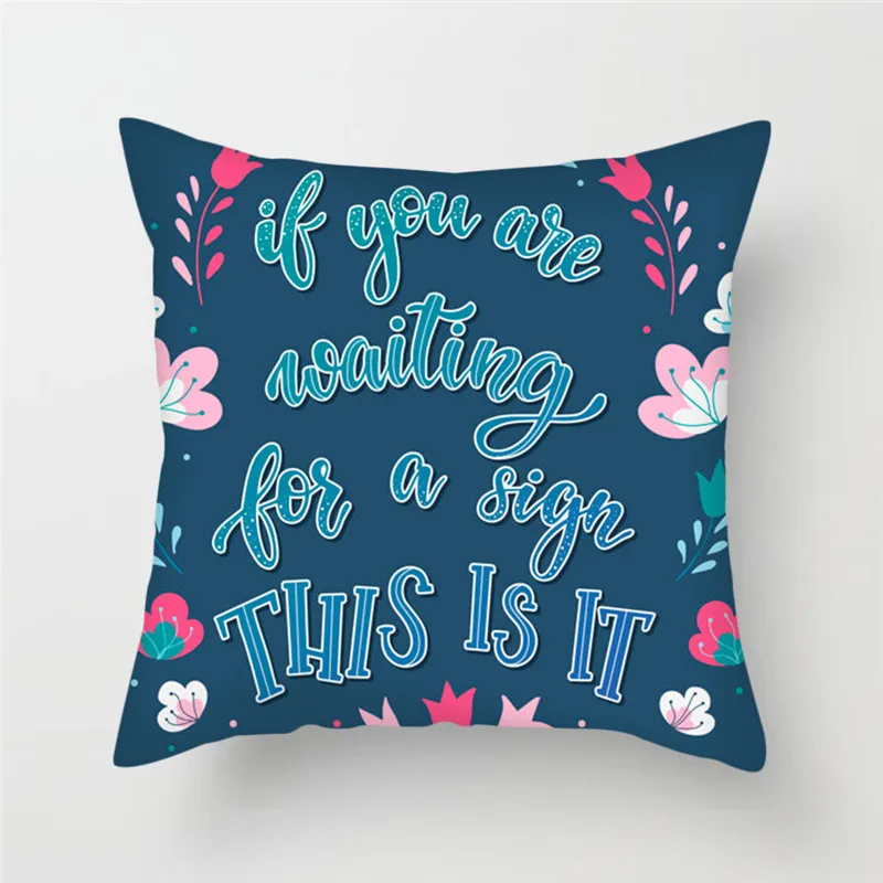 Fuwatacchi чехол для подушки с буквами поздравительные слова наволочка фразы