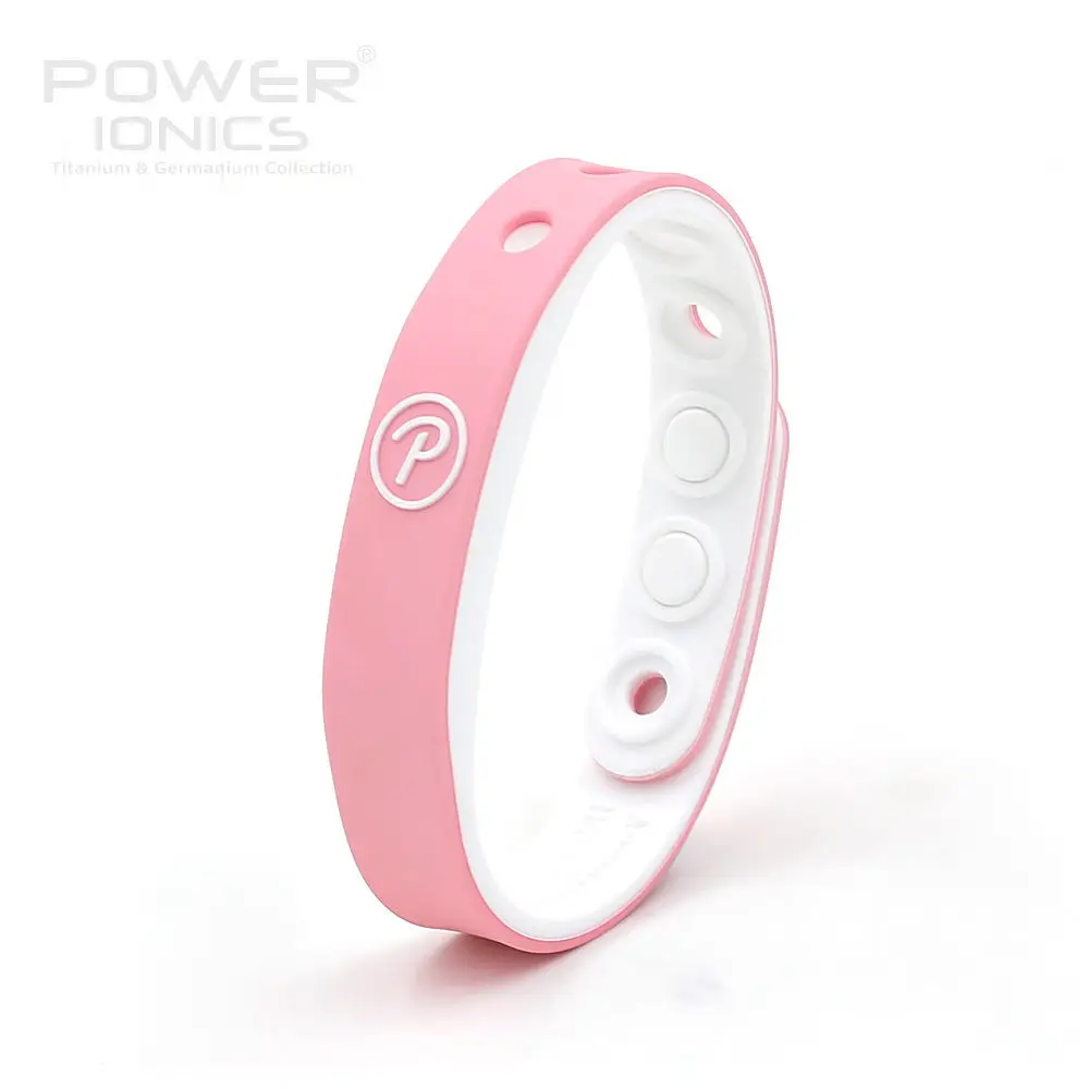 Bio Sports IDEDBAND Titanium 200" Power Ionics" для подростков(Унисекс) с воздействием магнитных полей на тело в терапевтических целях - Окраска металла: PinkWhite
