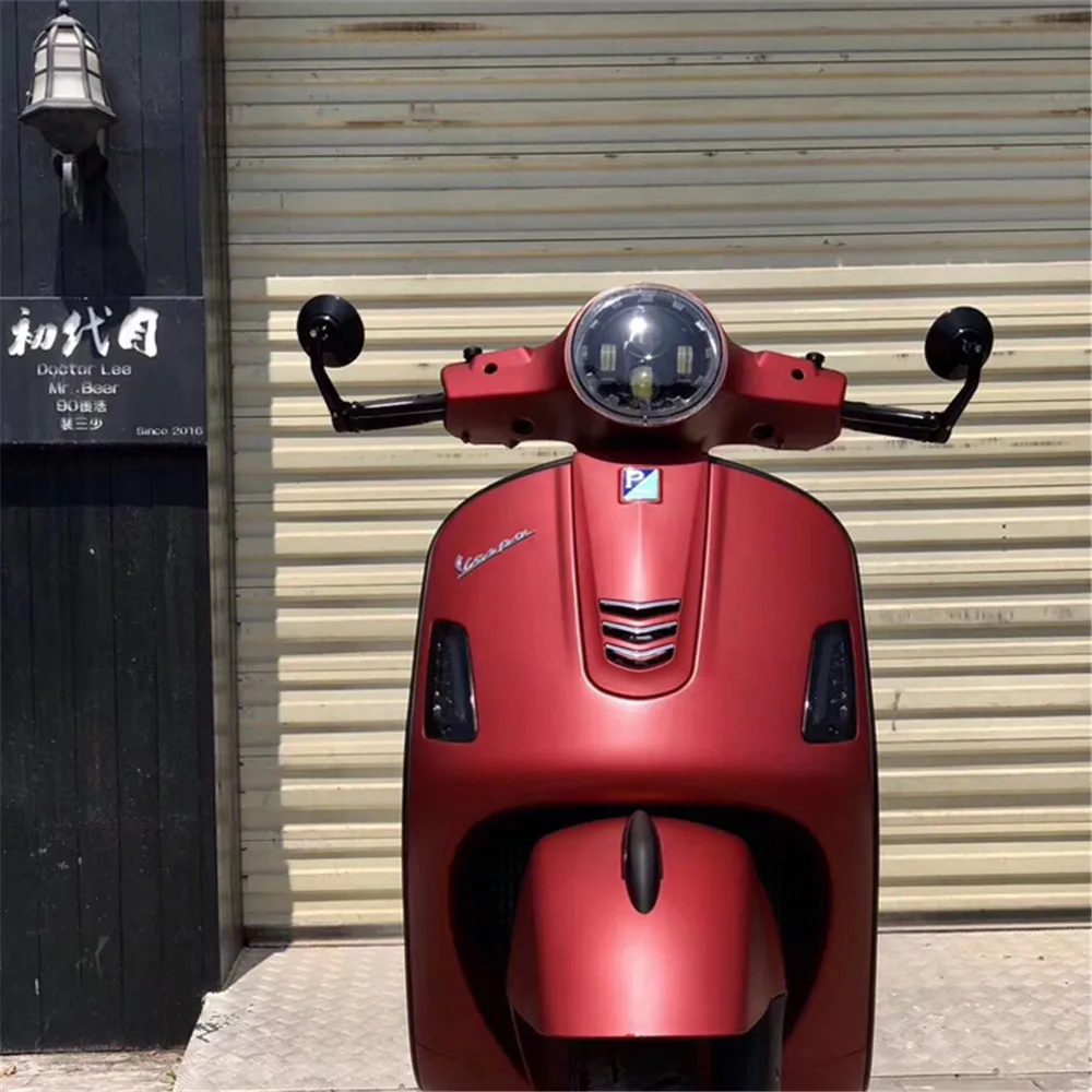 Мотоциклетный Алюминиевый задний вида черный Ручка Бар торцевой стороне зеркала заднего вида для Vespa GTS GTV LX Primavera 125 150 250 300 300ie