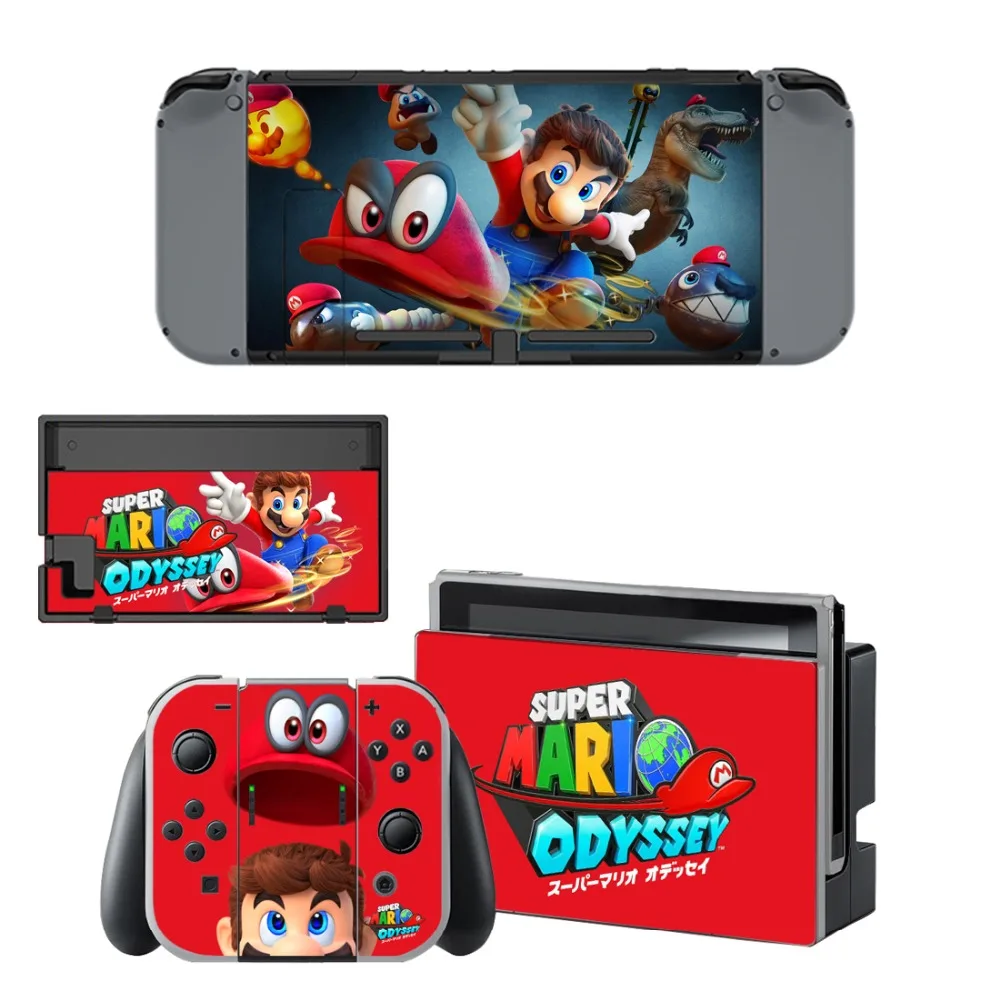 Супер Марио Odyssey Наклейка виниловая кожа для Nintendo переключатель NS консоль +