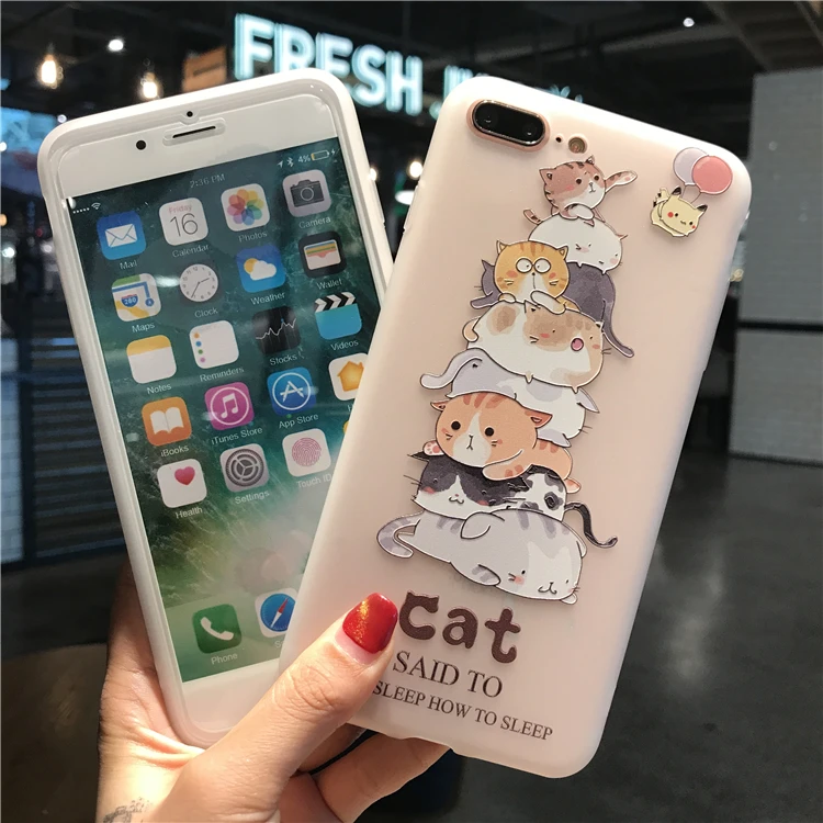 СПС iPhone 8 роскошный 3D милый мультфильм телефон чехол для 6 6s 7 Plus hello kitty ТПУ Мягкий