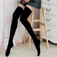 new sexy nylon black white long socks womens stockings thigh high socks over knee stockings ladies girls warm knee socks