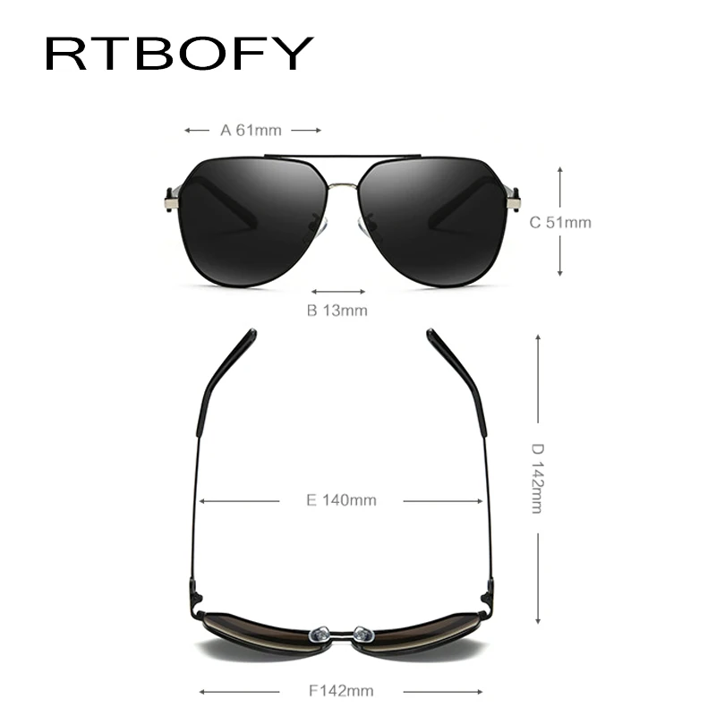 RTBOFY Модные мужские поляризованные солнцезащитные очки UV400 для вождения RT006-4-T1 |
