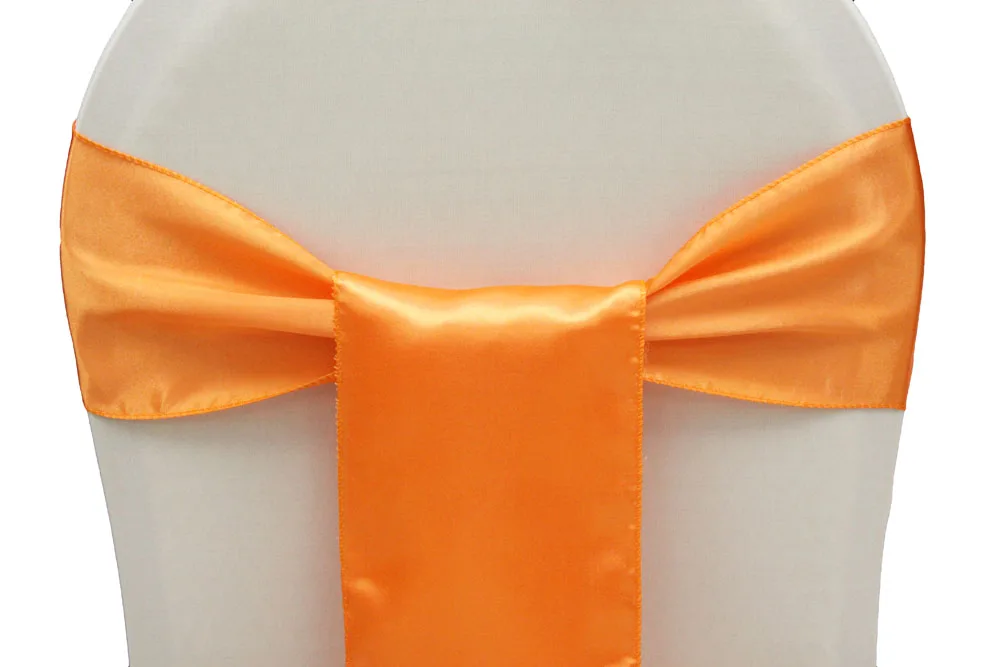orange 50 шт., 15x275 см Свадебный сатиновый стул Sashs атласные чехлы для стульев бантики Домашняя вечеринка, украшения для гостиничный Банкетный стул Декор - Цвет: orange