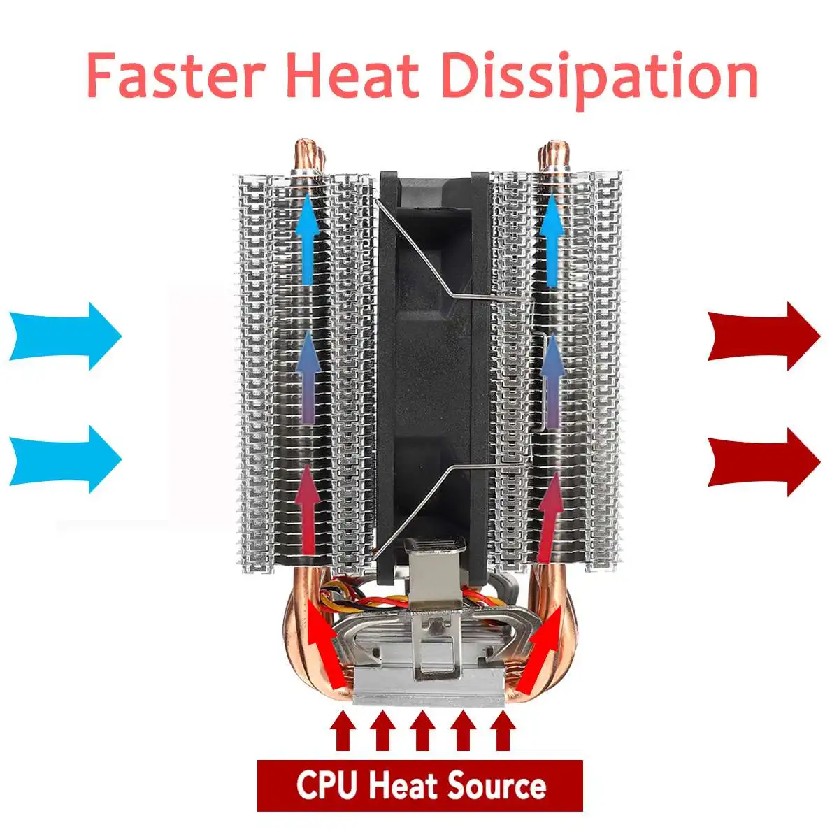 Кулер для процессора LGA2011 X79 X99 3 контакта 6 тепловых труб радиатор вентилятор Intel