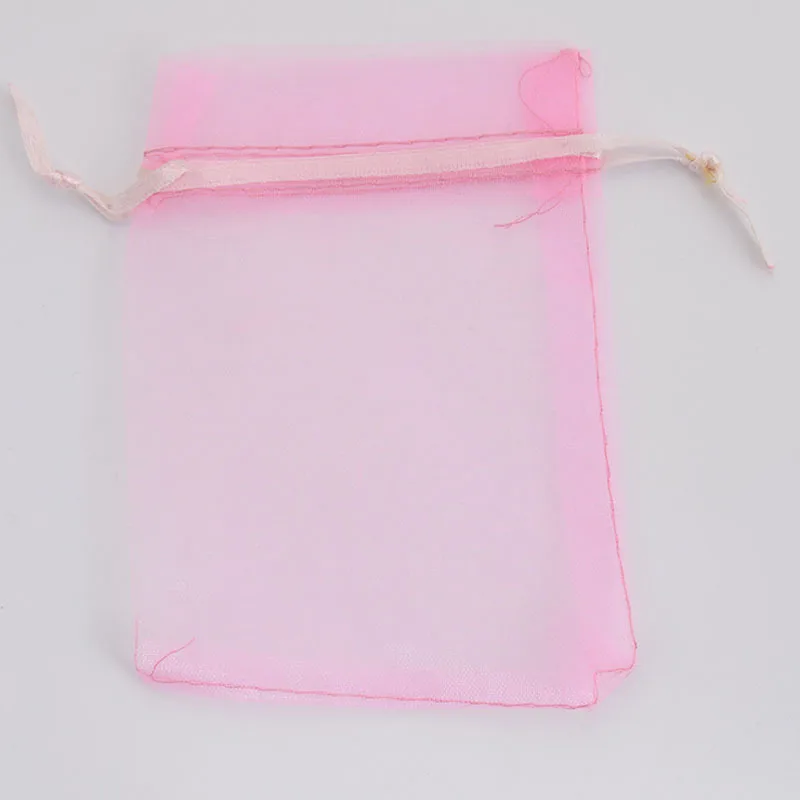 light pink 50 шт., 7x9, 9x12, 10x15, 13x18 см, сумки из органзы для упаковки ювелирных изделий, сумки для украшения свадебной вечеринки, подарочные пакеты и сумки - Цвет: light pink