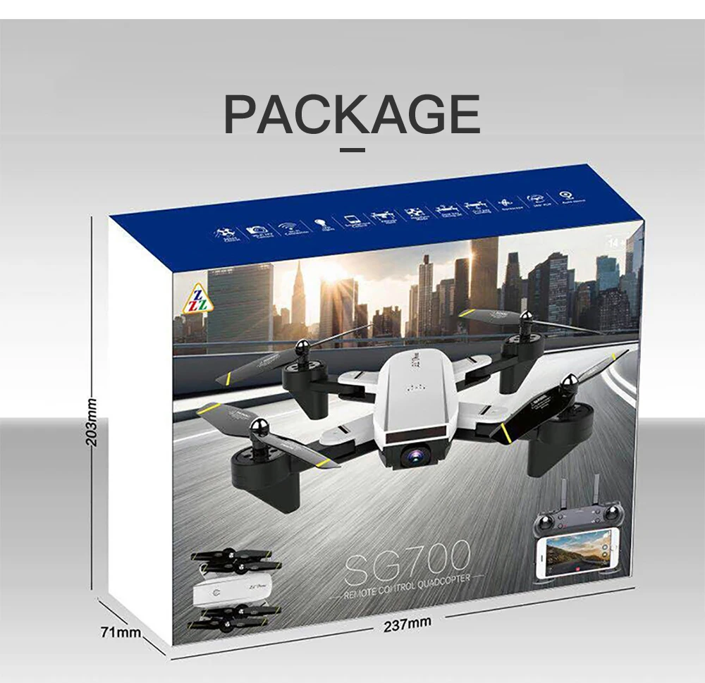 ZLL SG700 RC Дрон FPV Wifi 0.3MP/2MP HD камера селфи Квадрокоптер FPV профессиональные беспилотники долгий срок службы батареи игрушки для детей