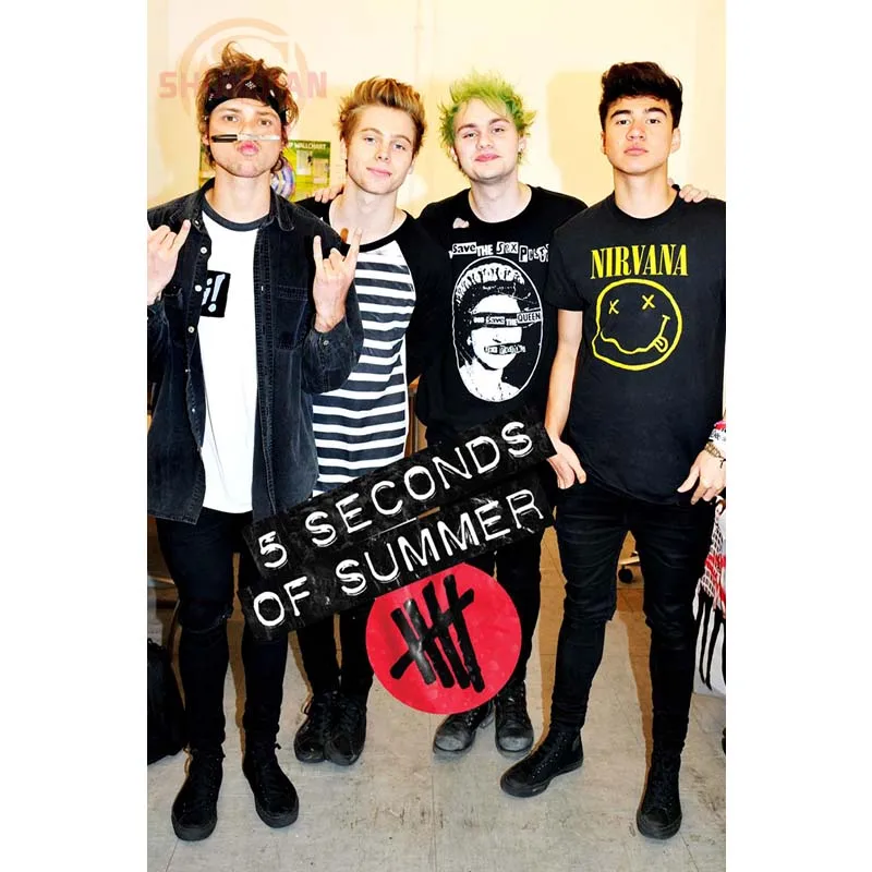 Шелковый постер для спальни 5 секунд лета 5sos размер 20x30 см шелковая ткань тканевый