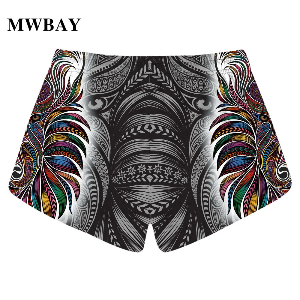 MWBAY женские Lucky узор шорты Лето модный принт Костюмы одежда быстросохнущая