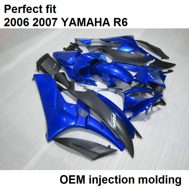 100% подходят для литья под давлением Обтекатели Yamaha YZF R6 2006 2007 темно-синий черный