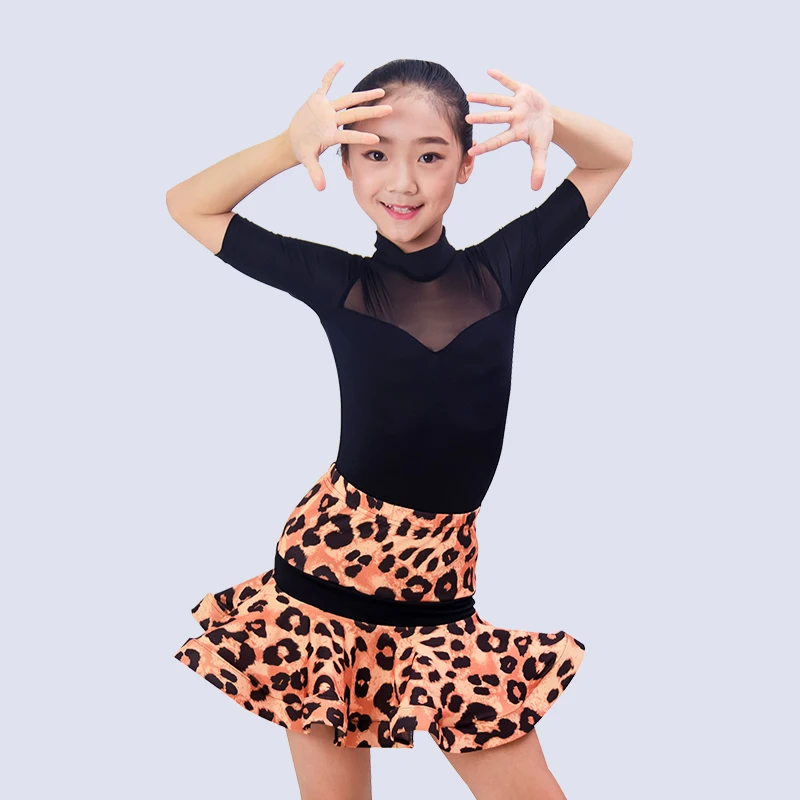 

Костюм для латиноамериканских танцев для девочек, платье для латиноамериканских тренировок, детская одежда для румбы, профессиональная же...