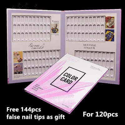For 120 Tips -Type A Двухсторонняя 36/48/60/80/120 советы лак для ногтей Гель-лак Дисплей с картами эталонных Цвет доска стенд с палитрой с накладные ногти салон шоу инструмент - Цвет: For 120 Tips -Type A