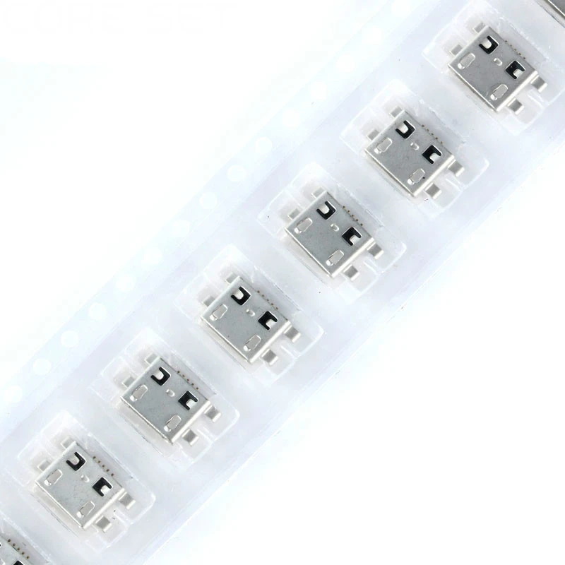 50 шт. разъем Micro USB 5pin Тяжелая пластина 0 8 мм B тип нет боковой Женский Разъем для