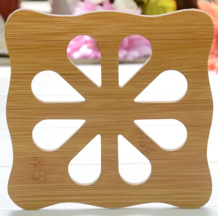 Hollow Wooden Coasters Kitchen Thickened Scald Proof Insulation Pad Mat Anti-skid Bowl #WL099 | Дом и сад