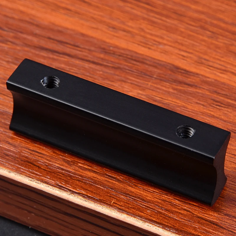 

5Sizes Black Aluminum Alloy Simple Knobs Modernized Drawer Cabinet Kitchen Door Handles Furniture Pull Knob For Houseware Parts