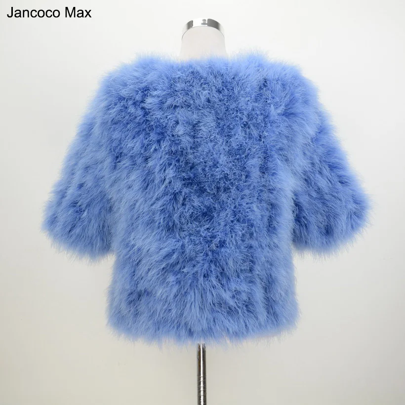 Jancoco Max новый стиль для женщин настоящий Страус Меховая куртка или леди зима