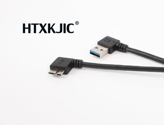 90 градусов USB3.0 кабель для передачи данных и зарядки A мужчина до микро B USB 3.0 адаптер прямого угла для HDD корпуса Вверх Вниз Влево на.