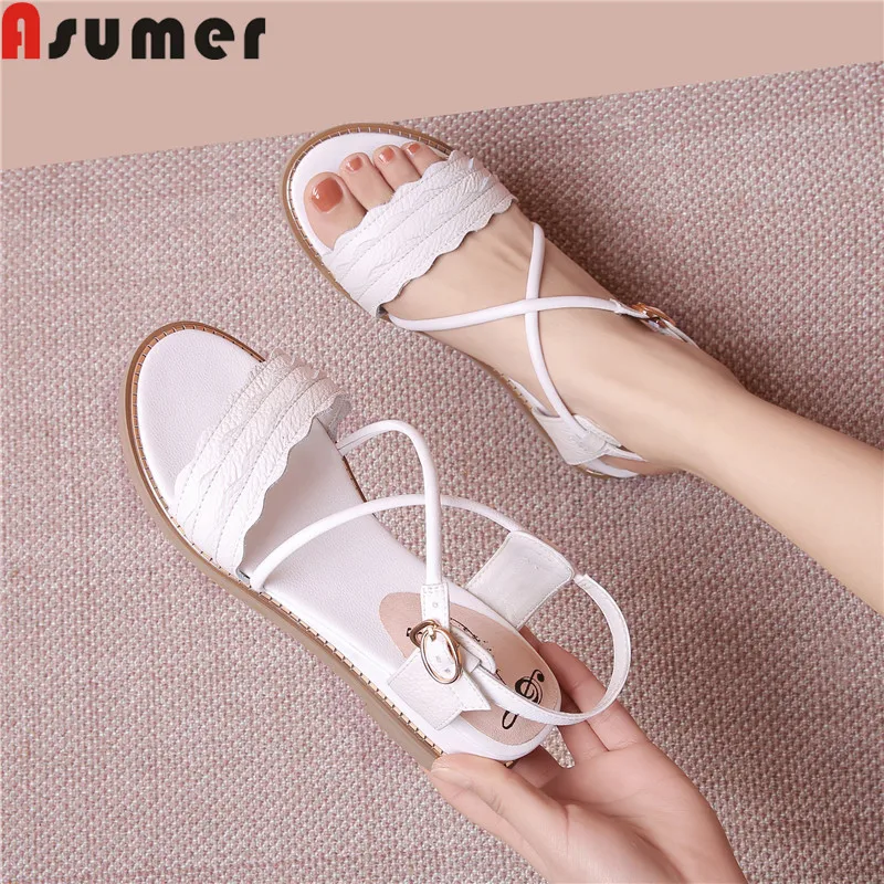 ASUMER/Большой размер 34-43 новые модные летние туфли женские сандалии с пряжкой из